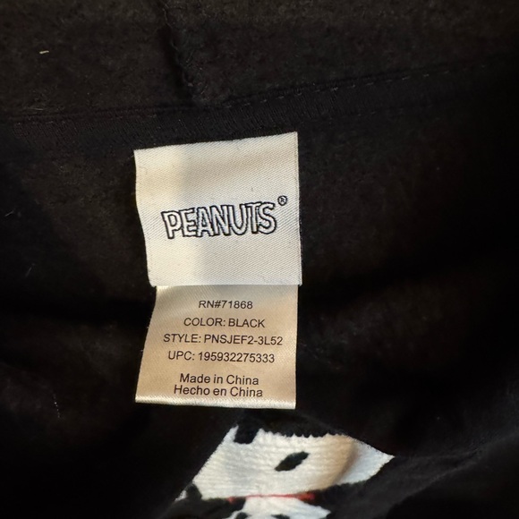 Peanuts Black Hoodie with Snoopy Graphic - Picture 3 of 4